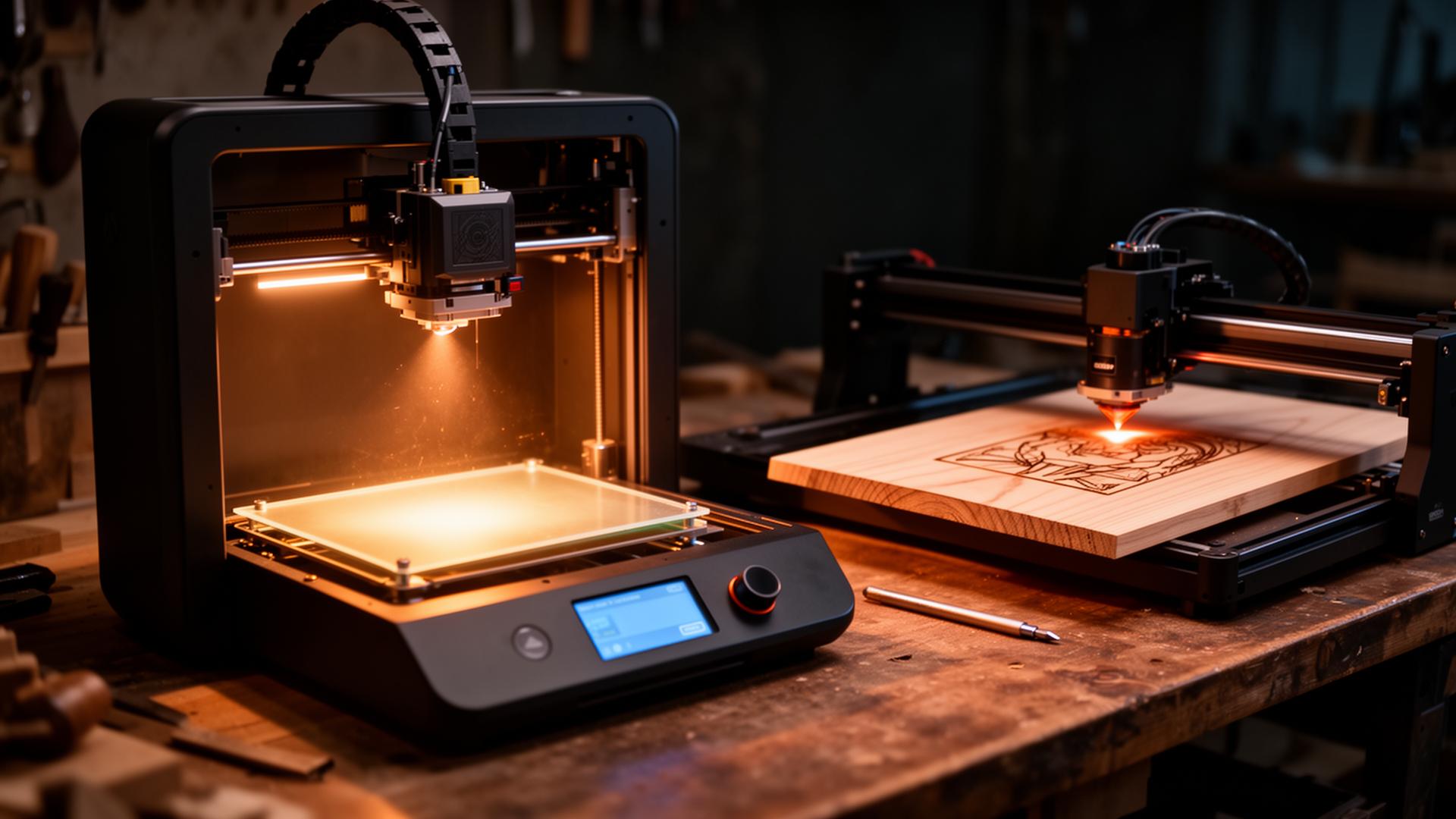 Atelier MM Gifts com impressora 3D e máquina de corte a laser